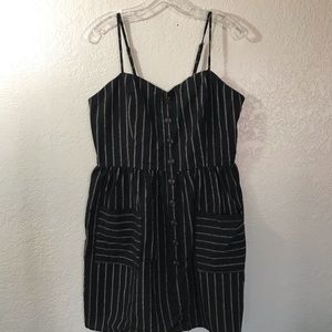 Peach puff strip dress SZ XL